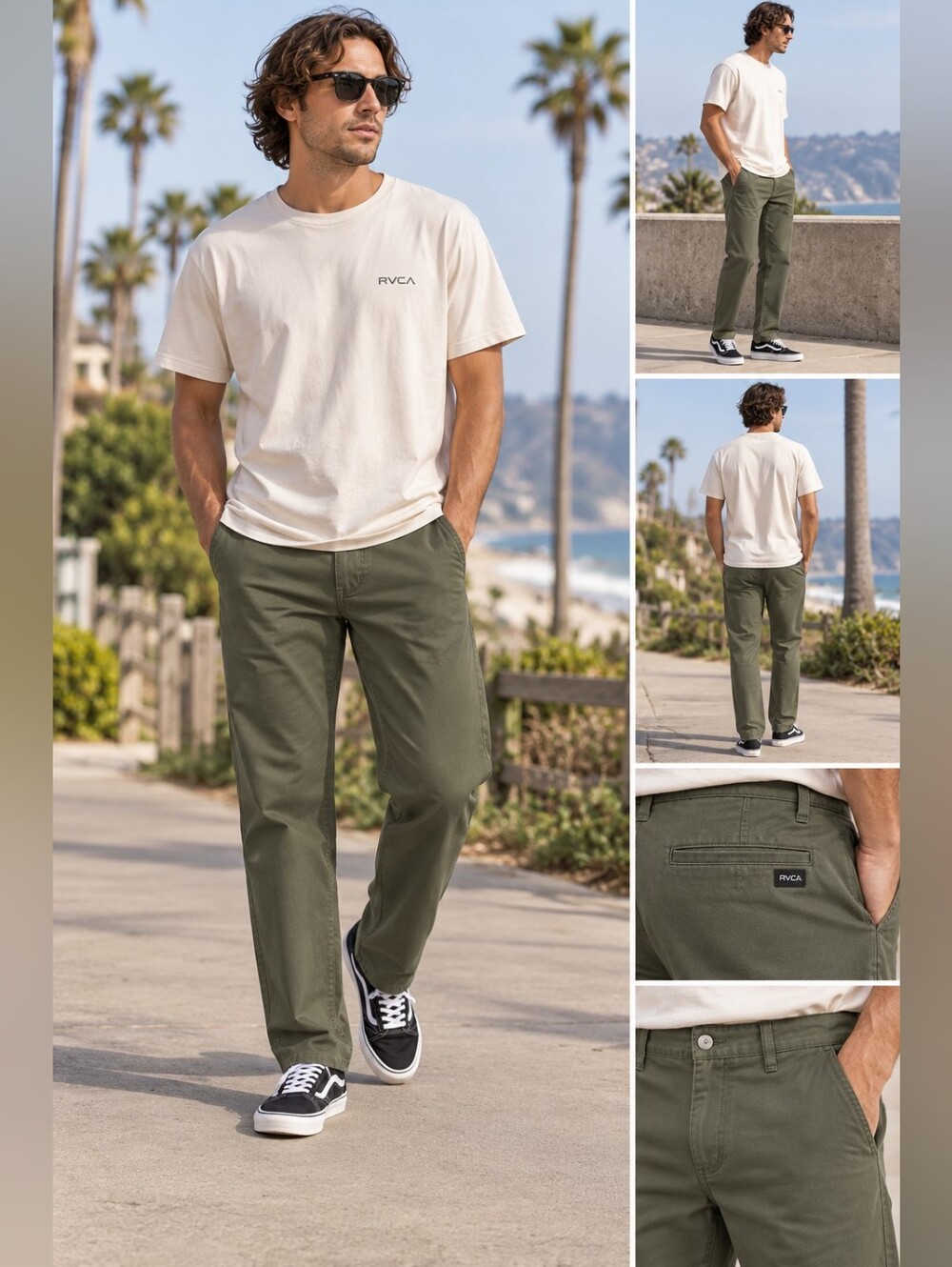 RVCA Olive Green Straight Fit Pants